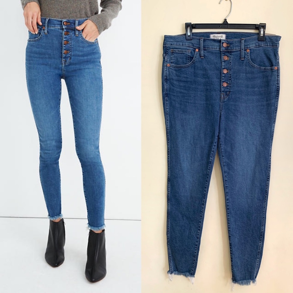 Madewell 10” High-Rise Skinny Jean Button Front 32